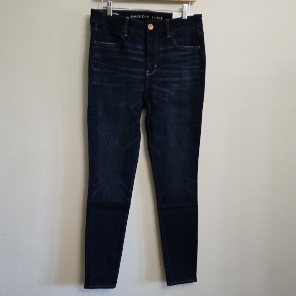 NWT American Eagle Outfitters Women's High Waisted Dark Blue Jegging Jeans